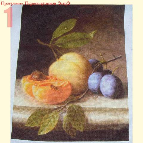 Вышивка  - ткань: Аида 18 ct, техника: крестик в 2 нитки <br>Автор вышивки: Полина Кузнецова (Polina) <br>Программа Первоотшивов 2013, приз Завершенная вышивка