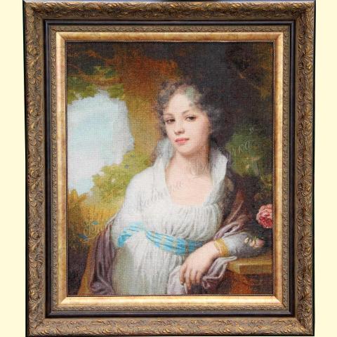 Оформленная вышивка  - ткань: Лугана 25 ct, техника: петит-поинт <br>Автор вышивки: Солодовникова Ольга (Исиладия)