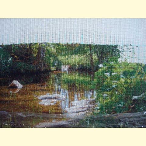 Вышивка  - ткань: Линда 27 ct, техника: петит-поинт <br>Автор вышивки: Гугунаева Зарета (Amina)