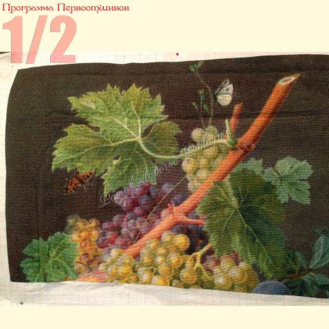 Вышивка  - ткань: Аида 18 ct, техника: крестик в 2 нитки <br>Автор вышивки: Булатова Наталья (Arasayka) <br>Программа Первоотшивов 2013, приз 1/2 работы