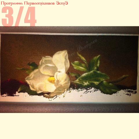 Вышивка  - ткань: Аида 18 ct, техника: крестик в 2 нитки<br>Автор вышивки:  Надежда Хрулева(Надежда_из_Риги)<br>Программа Первоотшивов 2013, приз 3/4 работы