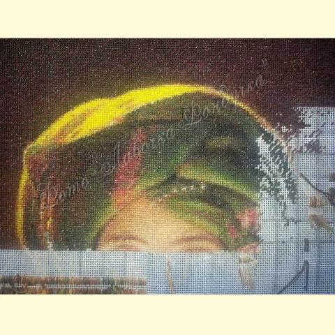 Вышивка  - ткань: сетка ГобленСет  25 ct, техника: петит-поинт <br>Автор вышивки: Светлана Будилова (самаялучшая)<br>Программа Первоотшивов 2013, приз 1/4 работы