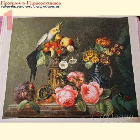 Вышивка  - ткань: Лугана 25 ct, техника: петит-поинт <br>Автор вышивки:Елена Калуцких<br>Программа Первоотшивов 2024