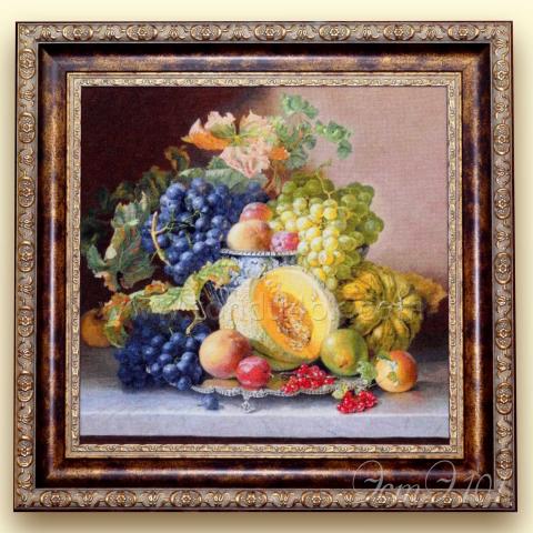 Оформленная вышивка  - ткань: Лугана 25 ct, техника: петит-поинт <br>Автор вышивки: Елена Ветрова (Elena_V)