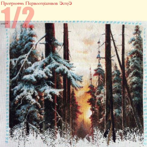 Вышивка  - ткань: Страмин-Конгресс 24 ct, , техника: петит/полукрест <br>Автор вышивки: Надежда (Надежда_из_Риги)<br>Программа Первоотшивов 2014, приз 1/2 работы