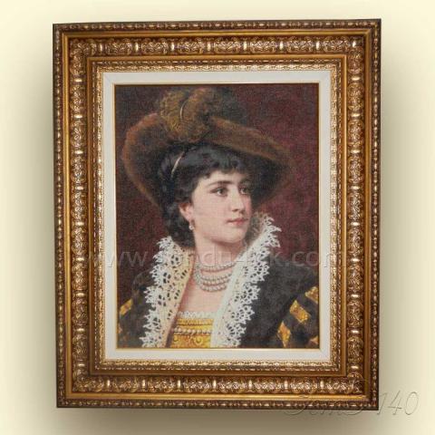 Оформленная вышивка  - ткань: Лугана 25 ct, техника: петит-поинт <br>Автор вышивки:  Елена Казаева (Ladotka)