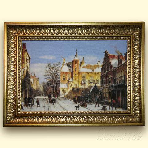 Оформленная вышивка  - ткань: Страмин-Конгресс 24 ct, техника: петит/полукрест <br>Автор вышивки: Лада (Ladanya)