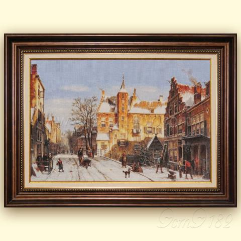 Оформленная вышивка  - ткань: Конгресс-Страмин 24 ct, , техника: петит/полукрест <br>Автор вышивки: Елена Прокопенко (к@линка)