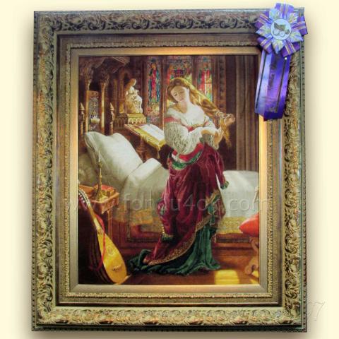 Оформленная вышивка  - ткань: Сетка 25 ct, техника: петит-полукрест <br>Автор вышивки: Овчаренко Елена (llennae)