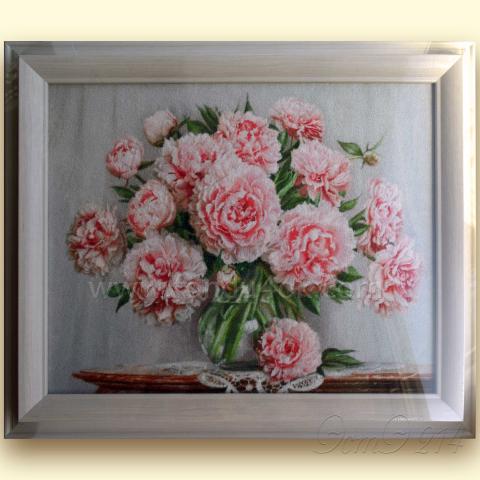 Оформленная вышивка  - ткань: Лугана 25 ct, , техника: петит/полукрест <br>Автор вышивки: Майя Ячменева (YMN)