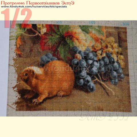 Вышивка  - ткань: Конгресс 24 ct, техника: петит-поинт <br>Автор вышивки: Елена Ветрова (Elena_V)<br>Программа Первоотшивов 2016, приз 1/2 работы