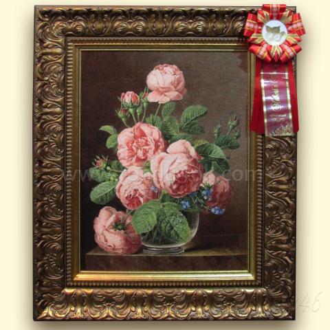 Оформленная вышивка  - ткань: Белана 20 ct, техника: крестик в 2 нитки <br>Автор вышивки: Елена Казаева (Ladotka)