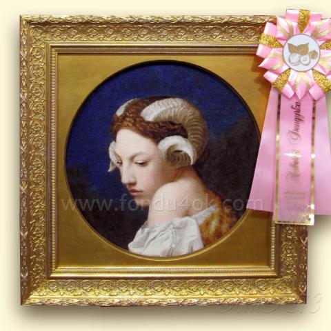 Оформленная вышивка  - ткань: Линда 27 ct, техника: петит-поинт <br>Автор вышивки: Екатерина Мусатова  (GattoC)