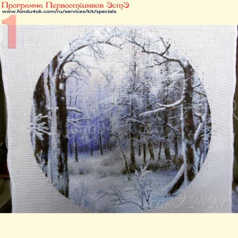 Вышивка  - ткань: Конгресс-страмин 24 ct,, техника: петит-полукрест <br>Автор вышивки: Ирина Быкова<br>Программа Первоотшивов 2020