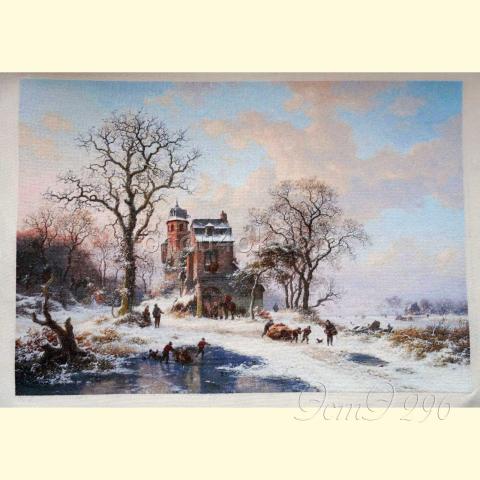 Вышивка  - ткань: Страмин 24 ct, техника: петит-полукрест<br>Автор вышивки: Елена Ветрова