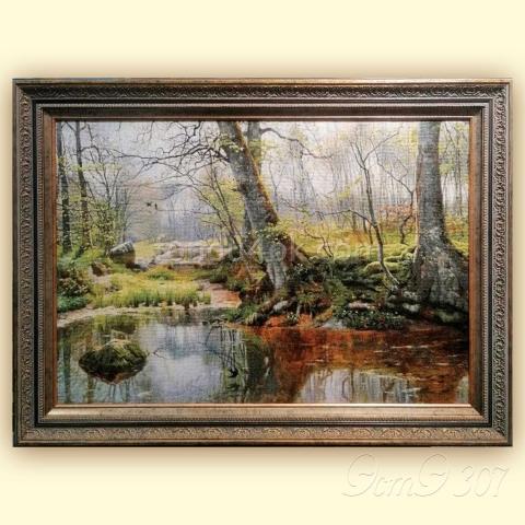 Оформленная вышивка  - ткань: Хардангер 22 ct, техника: петит-полукрест <br>Автор вышивки: Анна Серебренникова