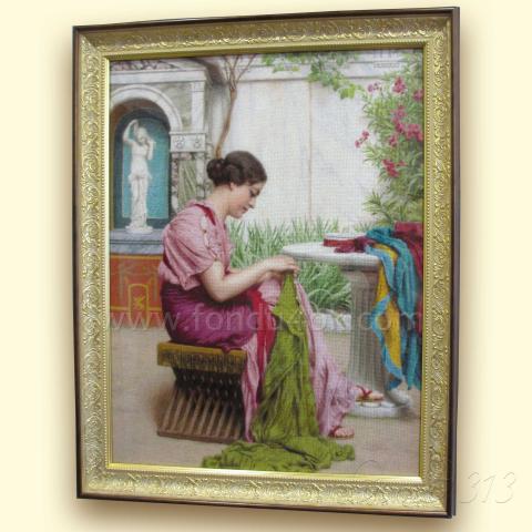 Оформленная вышивка  - ткань: Страмин-Конгресс 24 ct, техника: петит/полукрест <br>Автор вышивки: Валентина (Pink_fish)