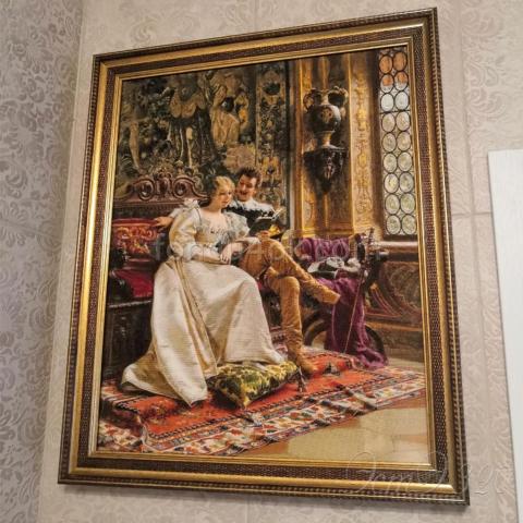 Оформленная вышивка  - ткань: Лугана 25 ct, техника: петит-полукрест <br>Автор вышивки: Елена (Naanь-moo-luna)