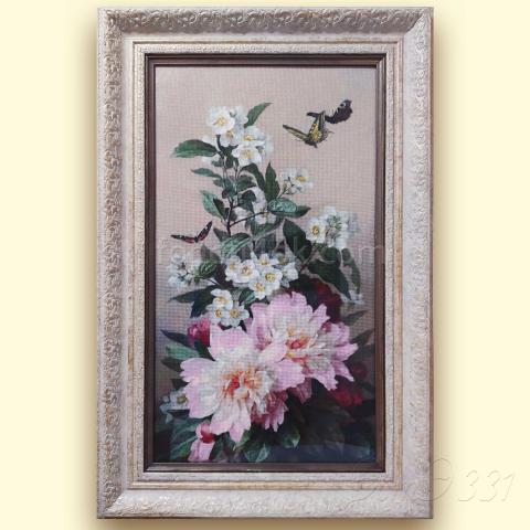 Оформленная вышивка  - ткань: Страмин-Конгресс 24 ct, техника: петит/полукрест <br>Автор вышивки: Елена Матвеева (gbnelena)