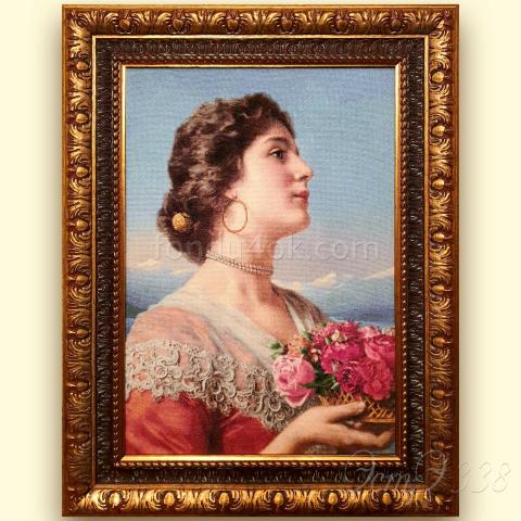 Вышивка в оформлении  - ткань: Лугана 25 ct, техника: петит-полукрест <br>Автор вышивки: Елена Корсакова (Loreley)