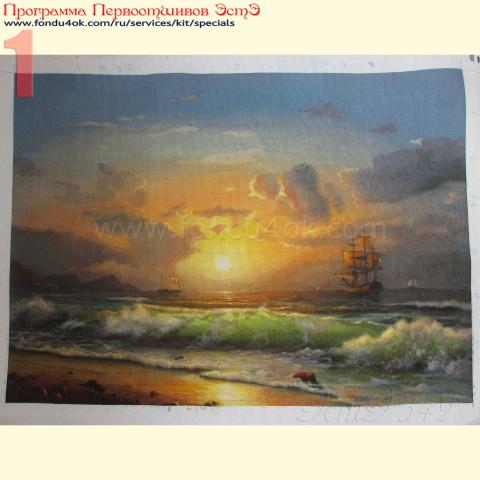 Вышивка  - ткань: Аида 18 ct, техника: крестик в 2 нитки  <br>Автор вышивки: Валентина (Pink_fish)<br>Программа Первоотшивов 2019