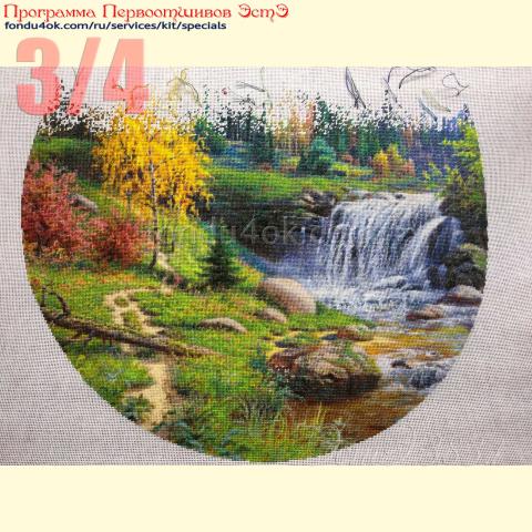 Вышивка  - ткань: Конгресс-страмин 24 ct, техника: петит-полукрест <br>Автор вышивки: Татьяна Федина (tatusha)<br>Программа Первоотшивов 2022, приз 3/4 работы