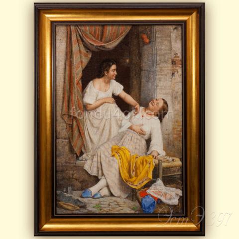 Вышивка в оформлении - ткань: Конгресс-страмин 24 ct, техника: петит-полукрест <br>Автор вышивки: Светлана Кокоева (skhugaeva)