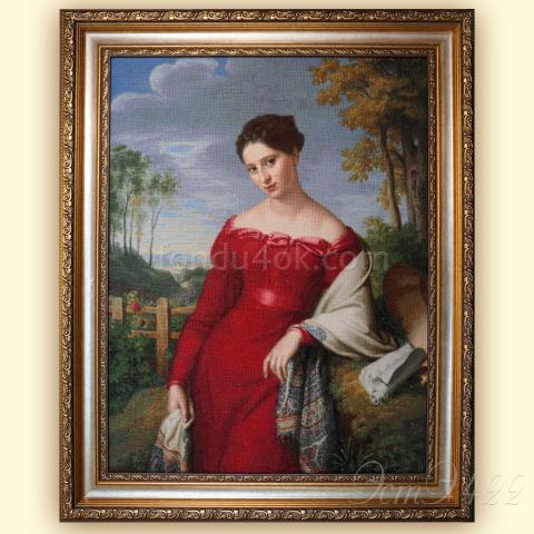 Оформленная вышивка  - ткань: Аида 18 ct, техника: крестик в 2 нитки<br>Автор вышивки: Ирина Лемзина