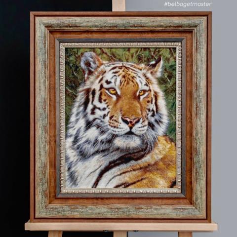 Вышивка оформление БелБагетМастер, ткань:Страмин 24 ct, техника: петит-полукрест<br>Автор вышивки: Ирина Беляева