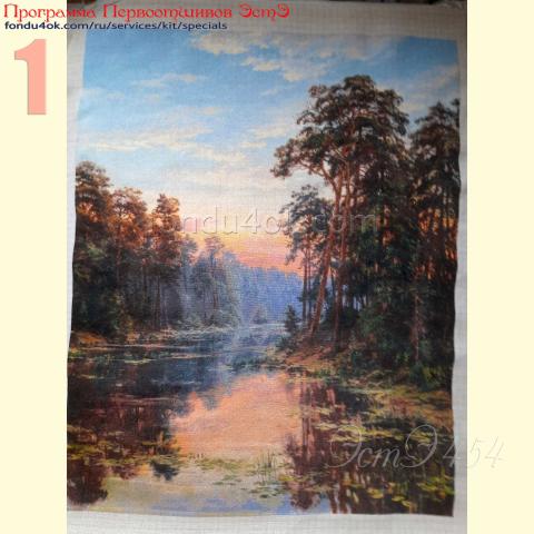 Вышивка  - ткань: Сетка гобеленовая 25 ct, техника: петит/полукрест <br>Автор вышивки: Мария Зубанова (marycia)<br>Программа Первоотшивов 2025