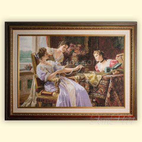 Вышивка в оформлении  - ткань: Конгресс-страмин 24 ct, техника: петит-полукрест <br>Автор вышивки: Надежда Афанасьева (noafan)